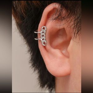 ⛓️ Awesome Pierce-less Metallic CZ Chainlink Right Ear Ear Cuff ⛓️